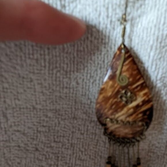 Vintage Teardrop-Shaped Earrings for Pierced Ears c 1970s/1980s - Picture 4 of 6